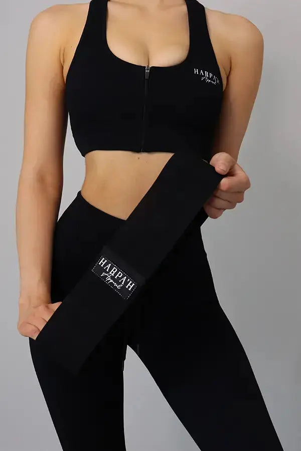 Rib Seamless Crop Black Harpa'h Apparel